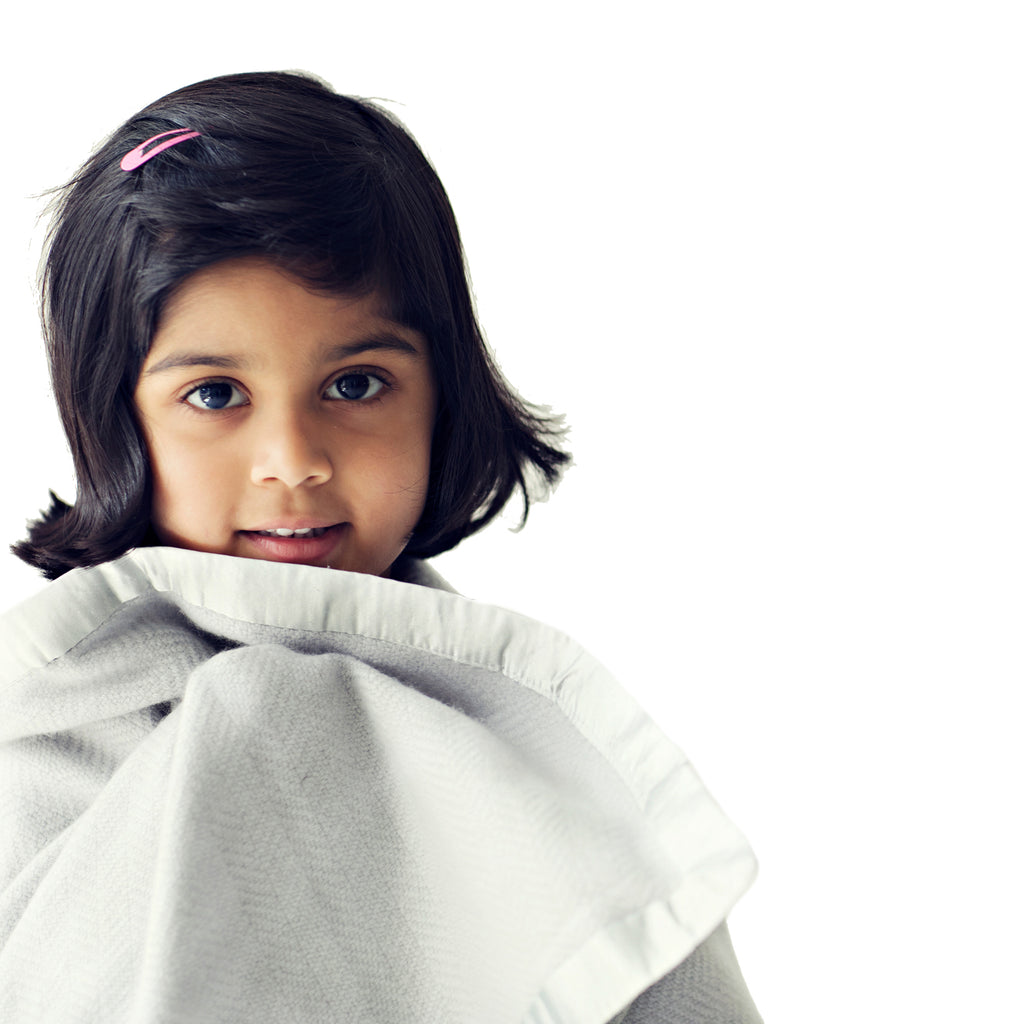 Handwoven Cashmere Blanket, Sky Blue