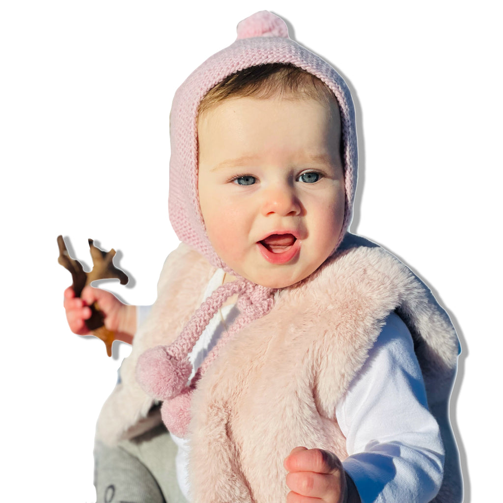 Bonnet, Pom Pom, Petal Pink