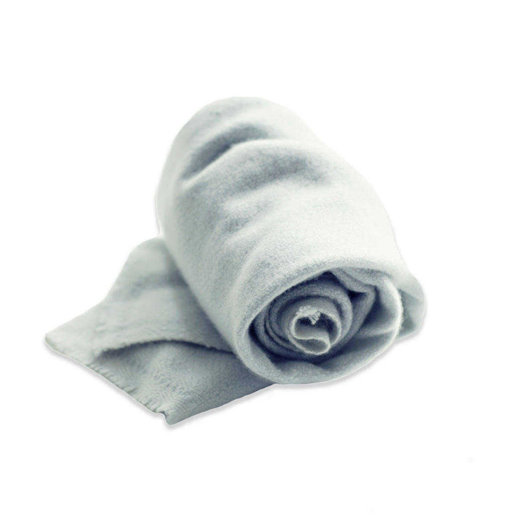 Handwoven Cashmere Blanket, Misty Blue